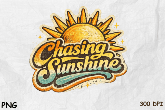 Download Chasing Sunshine Retro PNG - Sunshine Collection