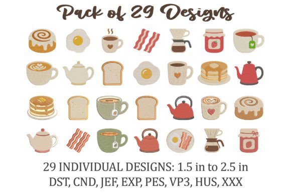 Download Cozy Breakfast Mini Embroidery Bundle - Premium Resources