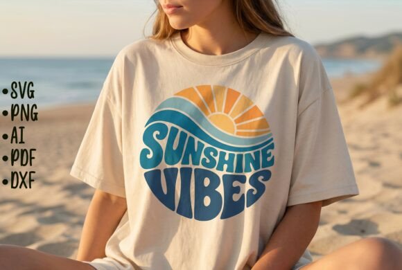 Download Sunshine Vibes Summer T-Shirt Design Svg - Sunshine Collection